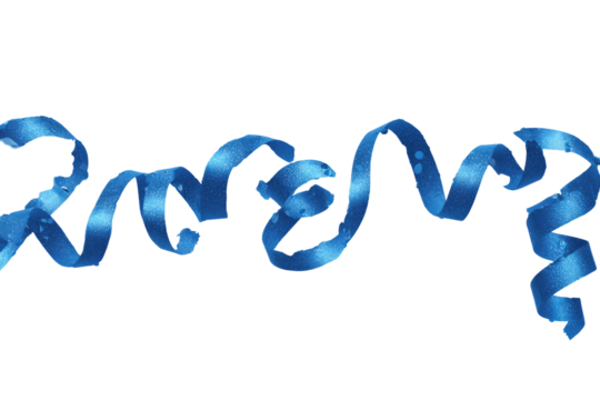 A stylized, detailed image of a protein chain.  A  blue, ribbon-like structure,  with textured,  slightly blurred, highlights,  forms a complex,  winding pattern
