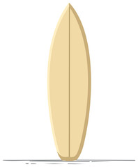 Surfboard Standing Graphic Illustration Beach Sport Single Vacation Recreation