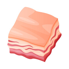 Lard and Bacon as Meat Product and Food Item from Butchery Shop Vector Illustration