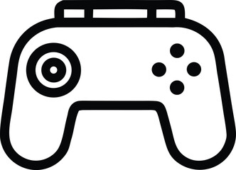 Modern gaming controller icon simple outline design for digital entertainment and interactive media applications