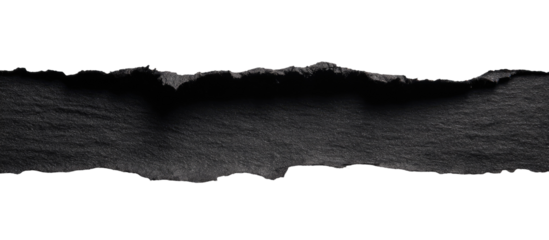 Dark, torn paper strip against black background