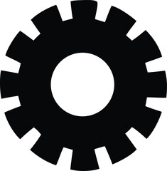 Simple black gear icon representing mechanics industry and industrial operations