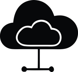 Digital cloud storage symbol data network connection concept computing technology icon
