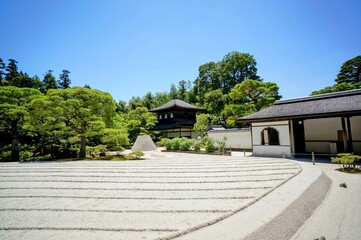 京都、銀閣寺の風景