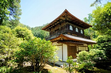 京都、銀閣寺の風景
