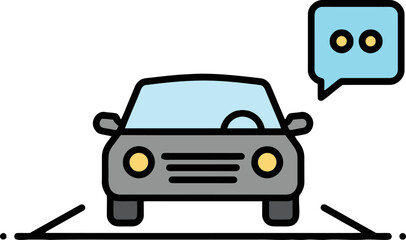 Car with Speech Bubble Icon