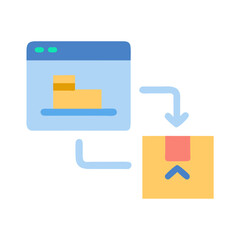 Data transfer icon from web application to folder