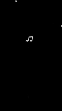 Animated Musical notes flying particles, Musical notes streaming up in melody animation overlay on Alpha Channel Background in vertical format