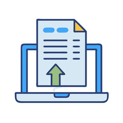 File upload to laptop concept vector illustration icon