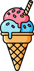 Delicious Ice Cream Cone with Sprinkles