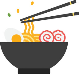 Delicious Ramen Noodles with Egg and Fish Cake