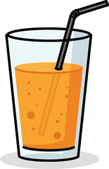 Refreshing Orange Juice in a Tall Glass
