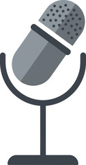 Vintage Microphone on Stand Icon