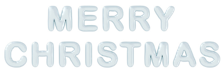 3D画像_風船_MERRY CHRISTMAS_シルバー