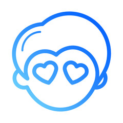 Avatar Face Line Gradient Icon