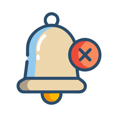 Deactivated notification bell icon with bold outlined stroke style
