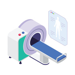 Mri Scan isometric vector illustration.