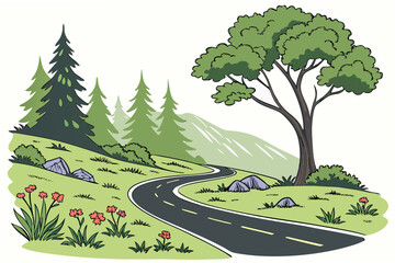 Obraz premium road in the forest