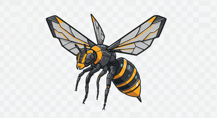 Geometric Hornet Illustration Detailed Design.