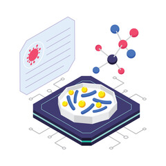 Bacteria Virus  isometric vector illustration.