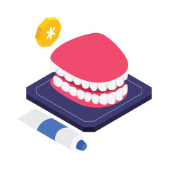 Dental Care isometric vector illustration.