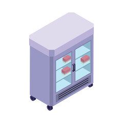 Medicine Friedge isometric vector illustration.