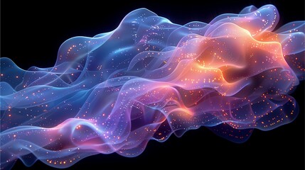 Obraz premium Abstract smoke-like shapes of colorful and vibrant smoke-like design. The abstract design of digital smoke creates a visual effect