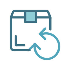 Return package icon for ecommerce refunds and exchanges