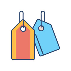 Two bold price tags on a black background