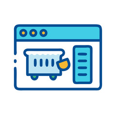 Minimalist online interface displaying a cart with a sidebar