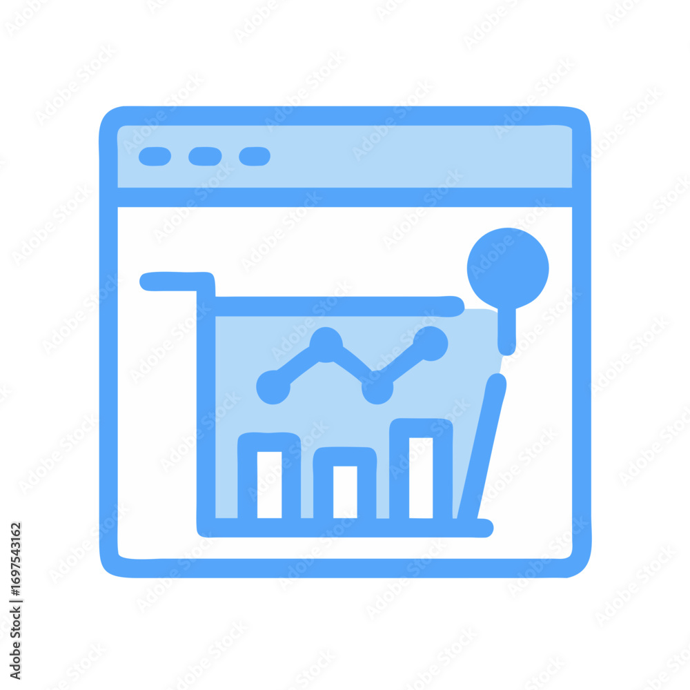 Wall mural website analytics dashboard showing graph trends and statistics data
