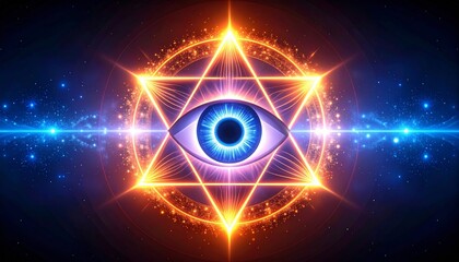 Mystical Third Eye Awakening, Geometric Triangle, Spiritual Enlightenment Icon