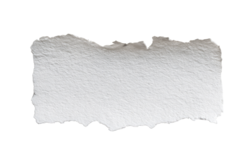 A rectangular piece of torn white paper, uneven edges, against a black background