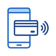 Mobile payment concept with phone and credit card icon