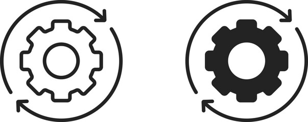 Upgrade processing black and white icon vector illustration