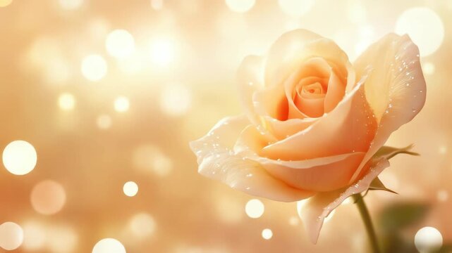 Peach rose soft bokeh background