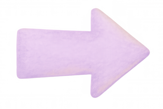 Pastel purple arrow pointing rightward, transparent background, perfect for graphic design and professional visual communication