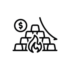 Black line icon for asset inflation