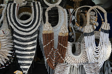 Traditional Balinese necklace made of natural seashells