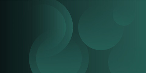 A dark green background with smooth, overlapping circles. The background is green with a gradient texture, creating a modern, abstract style. Minimal abstract circles vector gradient background