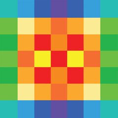 Bright color mosaic vector pattern with geometric square tiles in abstract modern artwork background  