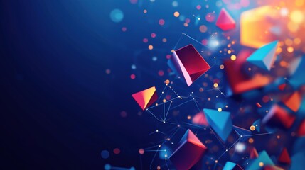 conceptual. Abstract data visualization as a colorful particle cloud, representing modern tech concepts. product launch decks.