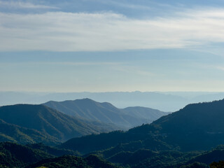 Fototapeta premium view of mountain with cloudy sky