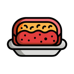 Vector food icon of sandwich on a plate