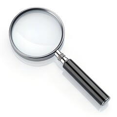 Modern 3d magnifying glass icon isolated on for digital search and discovery