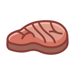 Stylized illustration of a fresh meat steak isolated