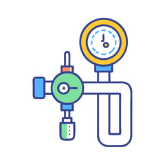 Vector illustration of pressure gauge on black background