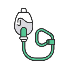 Medical oxygen mask vector illustration isolated on black background