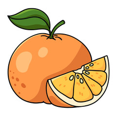 An orange with leaf