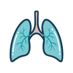 Stylized anatomical lung illustration against black background for health visuals